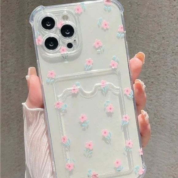 ⚠️Clearance🌟iPhone 13/Pro/Pro Max Floral Phone Case With Card Holder - Picture 2 of 4